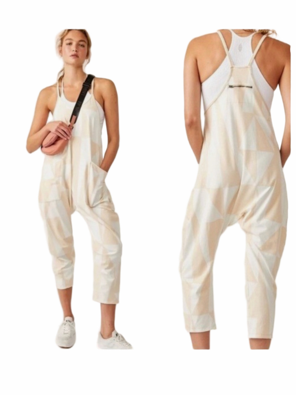 Free People Movement Hot Shot One Piece XS White Cream Relaxed Fit Loungewear